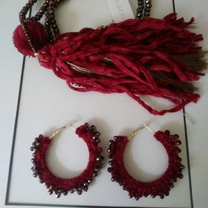 New stella & ruby velvet tassel with earrings